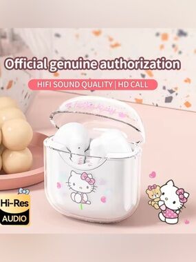 Hello Kitty Pink & White Wireless Bluetooth Earbuds with Cute character Print!